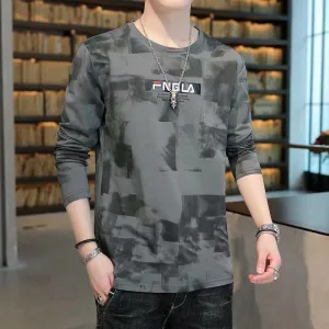 Trendy INS Creative Graffiti Tops Loose All-Matching Long Sleeved T-Shirt Matching T-Shirt