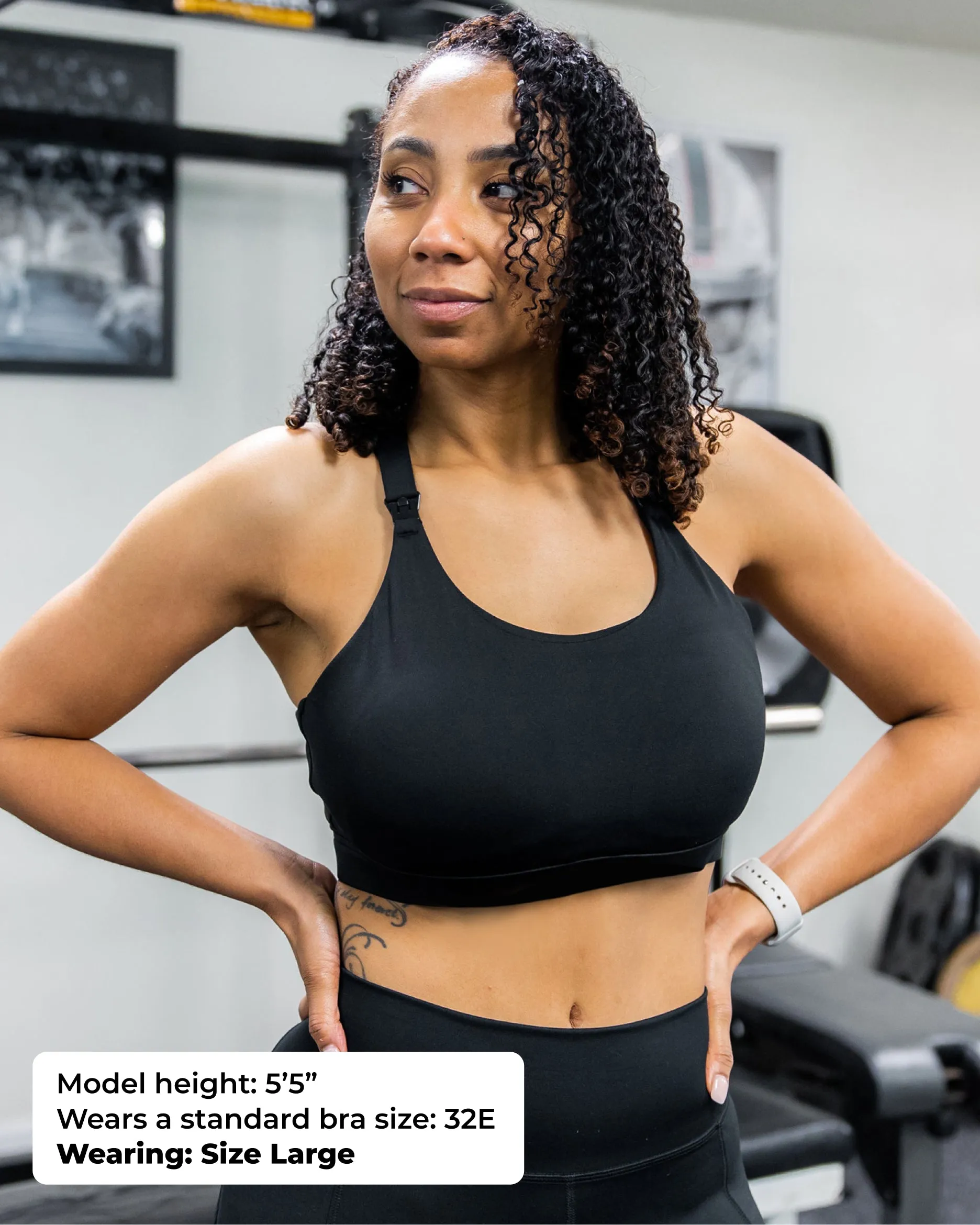 Ultra Comfort Active Nursing Bra - FIXED Pads (Solid Black)