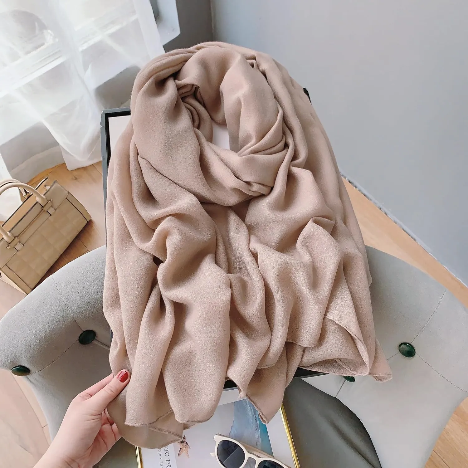 Wander Agio Womens Shawl Party Wraps Evening Dress Bridesmaid Long Scarves for Wedding Lightweight Chiffon Translucent