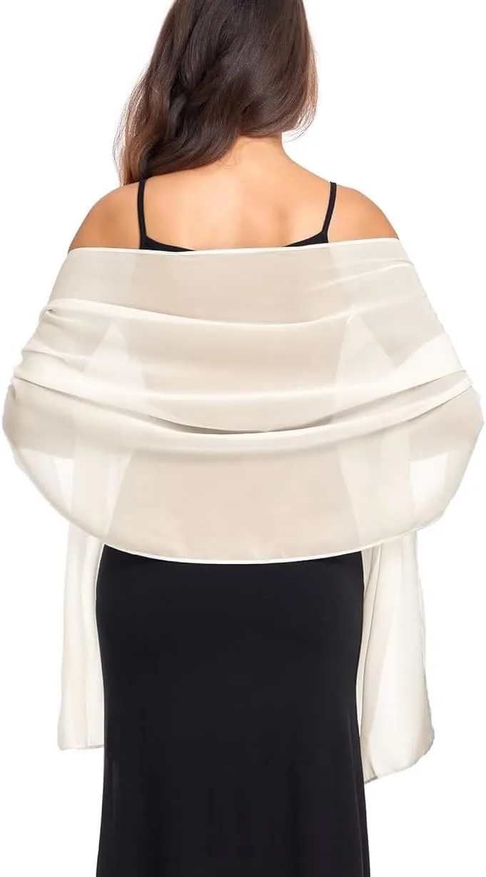 Wander Agio Womens Shawl Party Wraps Evening Dress Bridesmaid Long Scarves for Wedding Lightweight Chiffon Translucent
