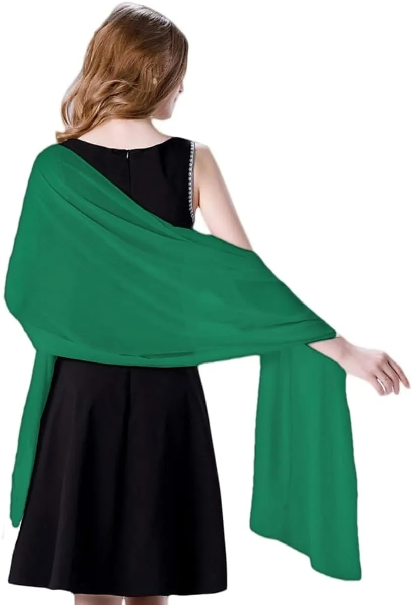 Wander Agio Womens Shawl Party Wraps Evening Dress Bridesmaid Long Scarves for Wedding Lightweight Chiffon Translucent