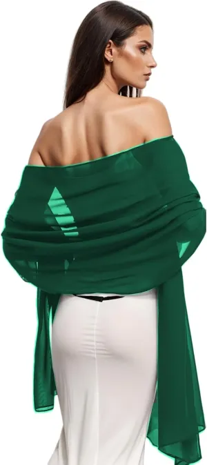 Wander Agio Womens Shawl Party Wraps Evening Dress Bridesmaid Long Scarves for Wedding Lightweight Chiffon Translucent