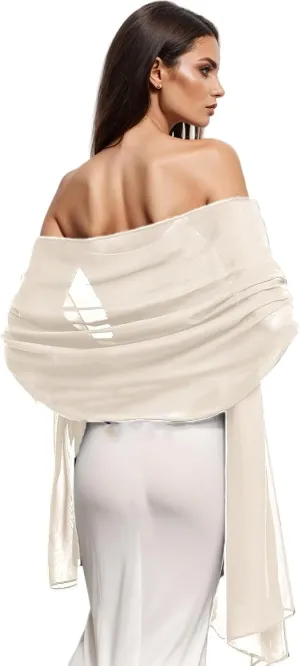 Wander Agio Womens Shawl Party Wraps Evening Dress Bridesmaid Long Scarves for Wedding Lightweight Chiffon Translucent