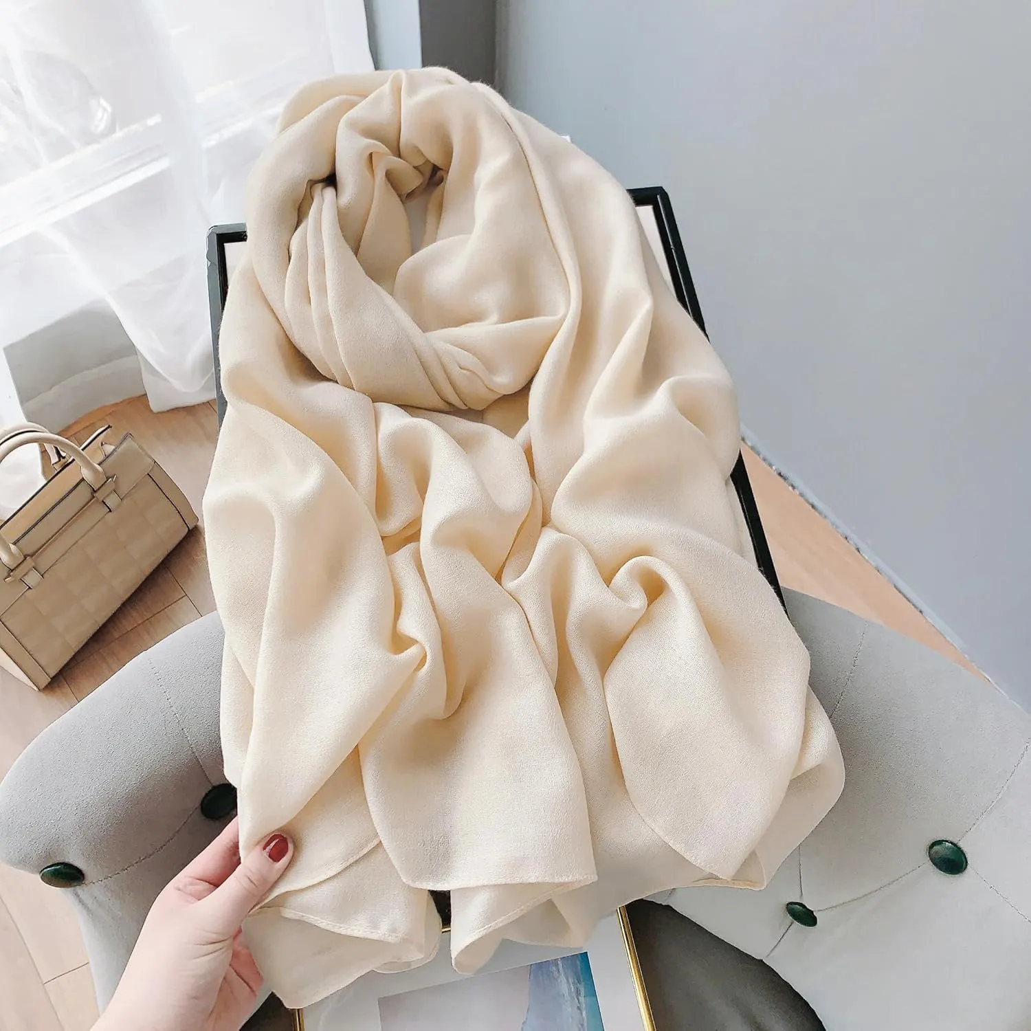 Wander Agio Womens Shawl Party Wraps Evening Dress Bridesmaid Long Scarves for Wedding Lightweight Chiffon Translucent
