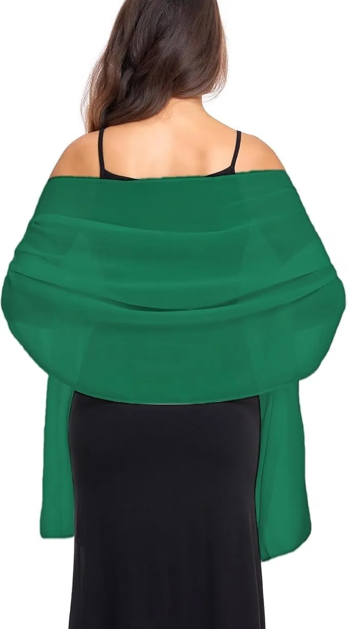 Wander Agio Womens Shawl Party Wraps Evening Dress Bridesmaid Long Scarves for Wedding Lightweight Chiffon Translucent