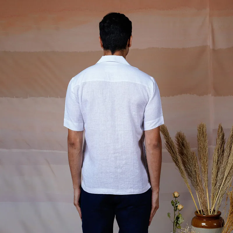 White Linen Shirt | Unisex | Hand Embroidered