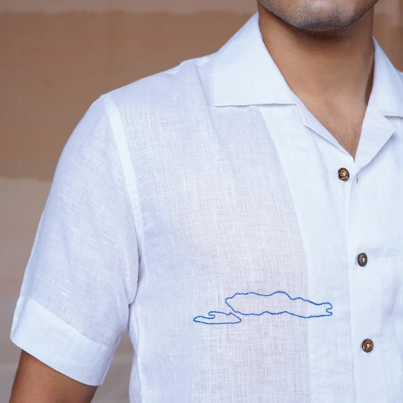 White Linen Shirt | Unisex | Hand Embroidered