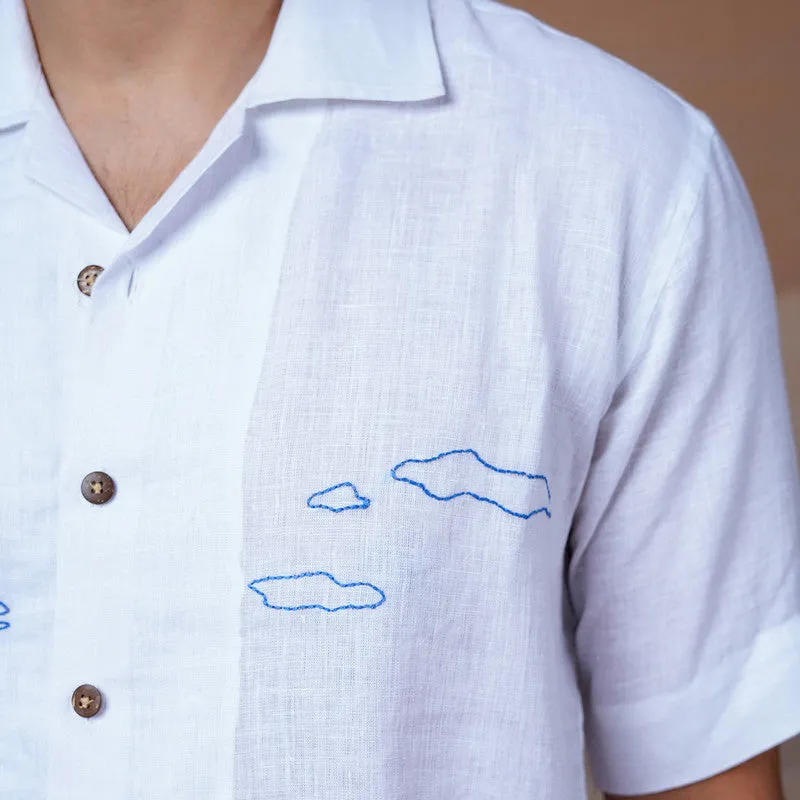 White Linen Shirt | Unisex | Hand Embroidered
