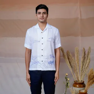 White Linen Shirt | Unisex | Hand Embroidered