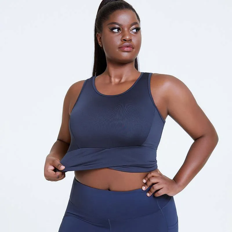 Women Plus Size Sport Bra Wireless Beauty Back Bounce Control Breathable Sport Bra Yoga Workout Fitness