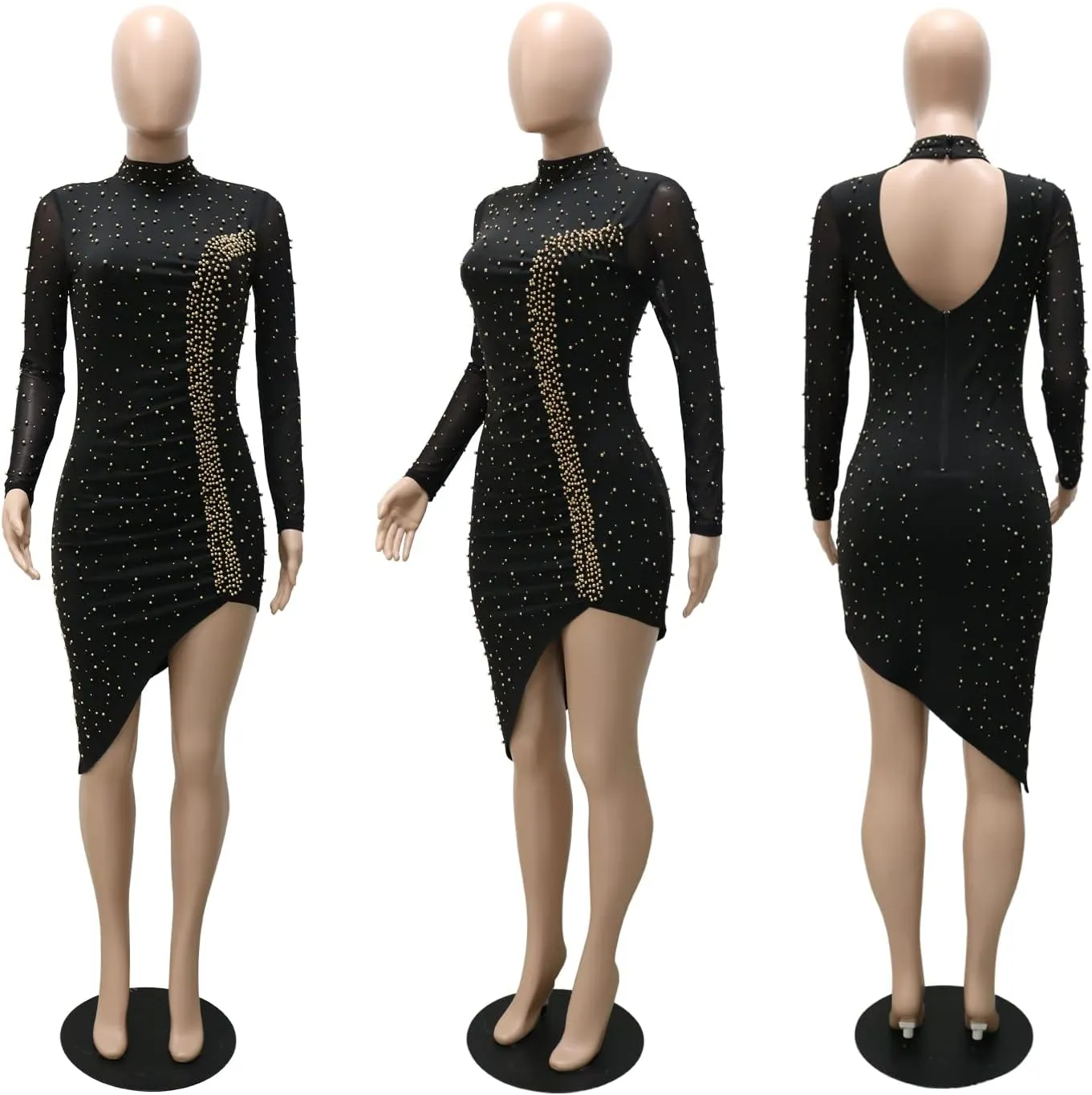 Women Sexy Hot Drilling Process Sexy Dress Party Club Night Dress