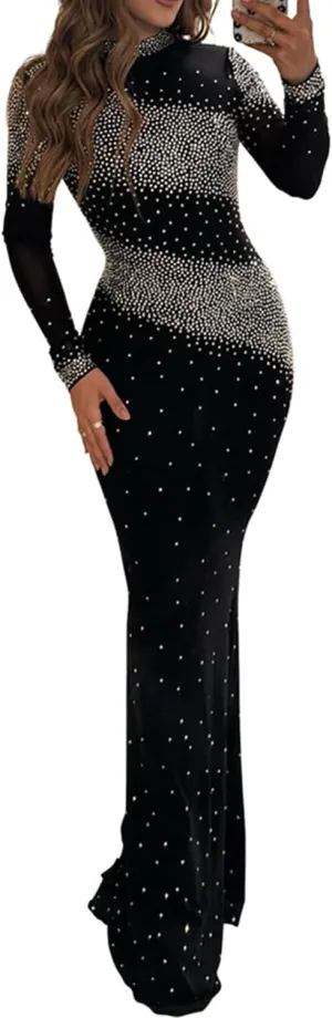 Women Sexy Hot Drilling Process Sexy Dress Party Club Night Dress