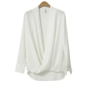 Women Wrap Style Irregular Fashionable Chiffon Top - WSB74326