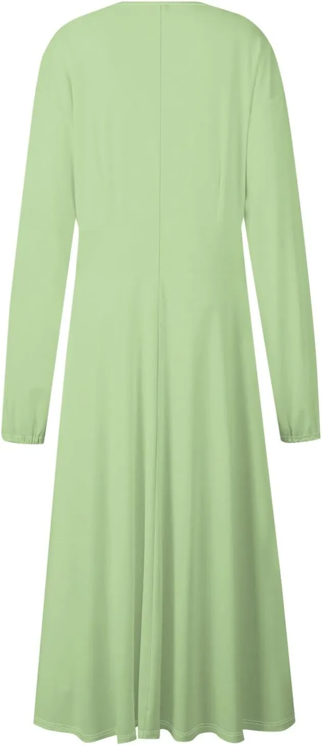 Womens Fall/Winter Dresses Long Sleeve V Neck Dresses Elegant Dresses Trendy Printed Dresses Dresses for Women