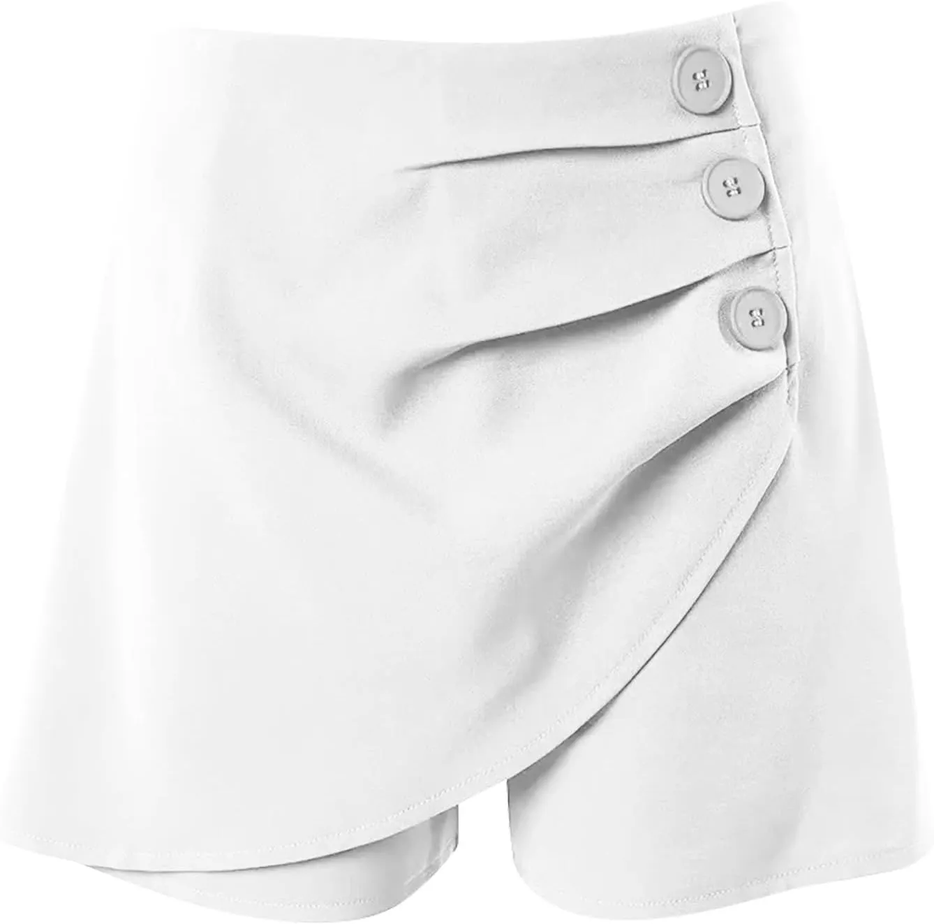 Women's Pleated Skirts Shorts Classic Slim Fit Side Button High Waisted Athletic Shorts Trendy Casual Tennis Shirts