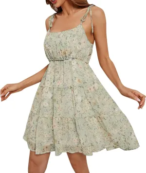 Women's Sexy Sleeveless Dress Tassel Sequin Dress Mini Dress Ruffle Hem Halter Neck Tiered Hem Green