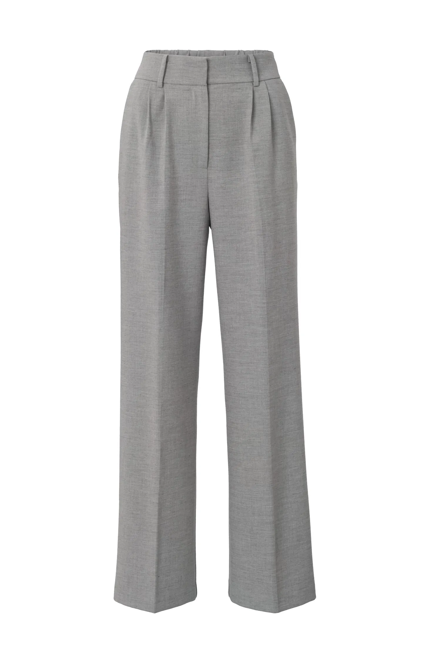 Woven trousers with wide legs, pockets and pleat details