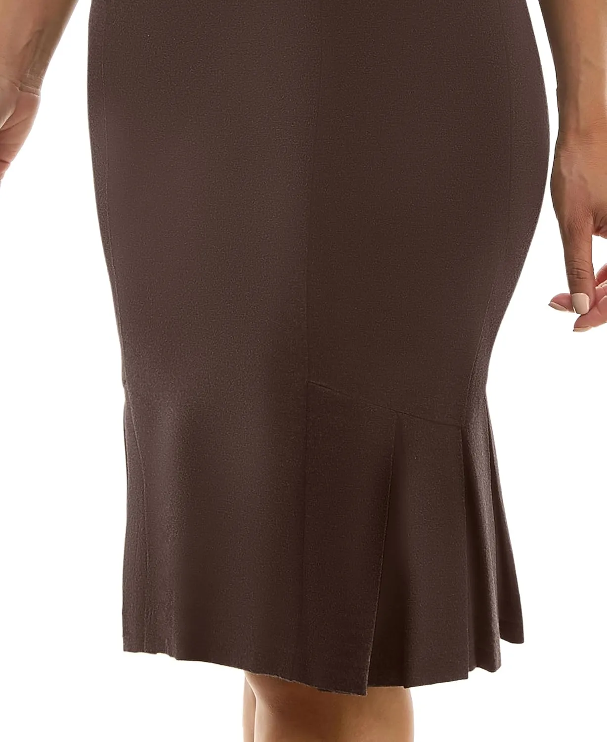 Zac & Rachel Women's Pull on Compression Ponte Skirt with Pleated Side Detail