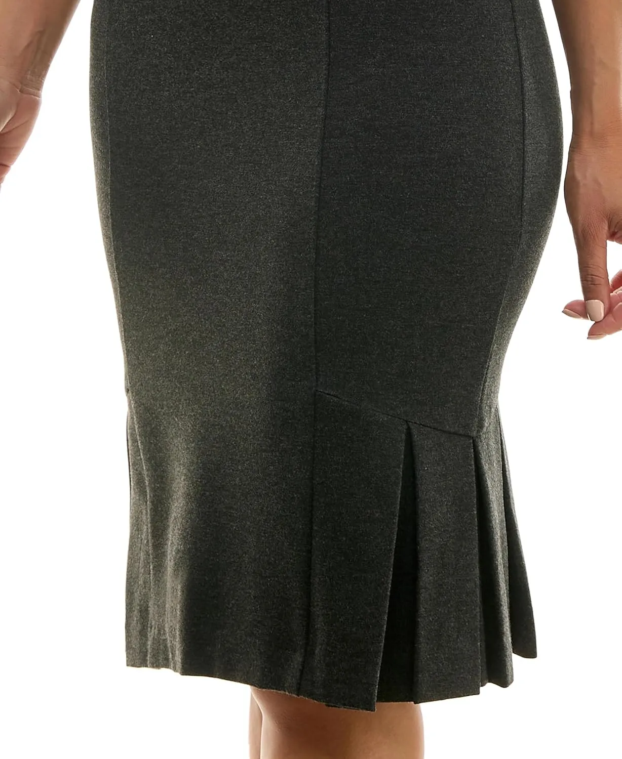 Zac & Rachel Women's Pull on Compression Ponte Skirt with Pleated Side Detail