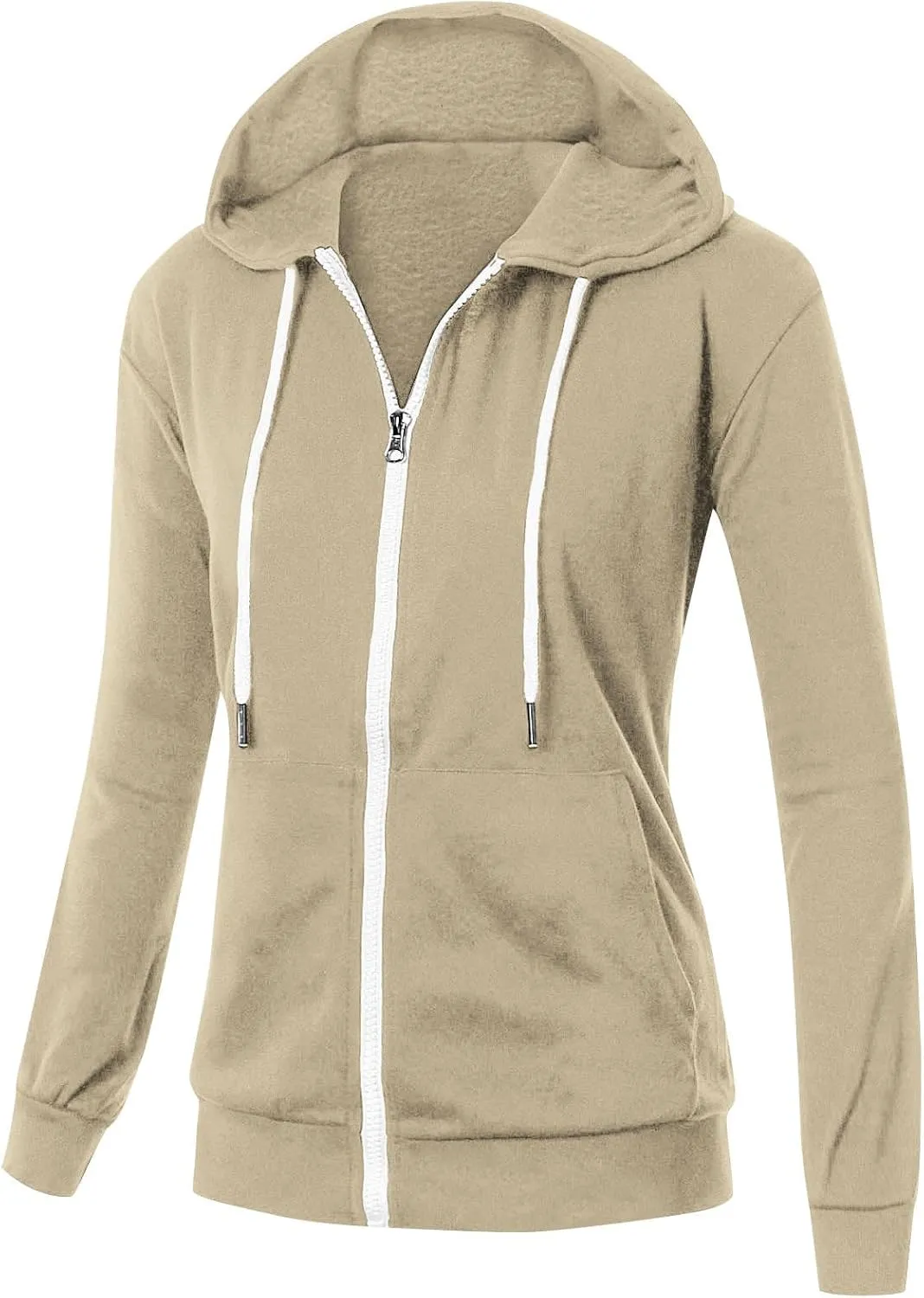 Zip Up Hoodie Womens Long Sleeve Drawstring Hooded Sweatshirt Casual Fleece Jacket 2024 Fall Outfits with Pockets